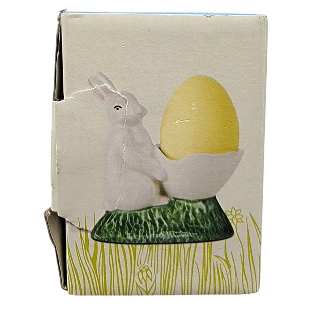 Williams Sonoma Chick & Bunny Egg Cups‎ 2 Pc Set Ceramic Easter Spring Portugal